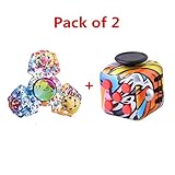 STRESS SPINNER Colorful Camo Fidget Tri Hand Spinning Finger Cube Toys Set Stocking Stuffer for ADHD EDC Focus Relieves Anxiety and Boredom (Style 44)