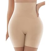 KLVEE Shapewear for Women Tummy Control, High Waisted Body Shaper Shorts Butt Lifting Panties Thigh Slimmer Shapewear Under Dress Nude