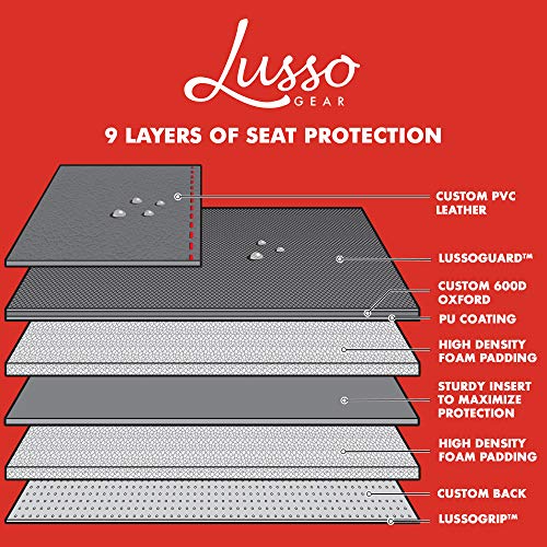 Lusso Gear Car Seat Protector Thick Waterproof Pad, NonSlip Durable Rubber Backing, Universal