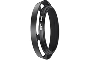 SIOTI Camera Vented Metal Lens Hood with Cleaning Cloth and Lens Cap Compatible with Leica/Fuji/Nikon/Canon/Samsung Standard 