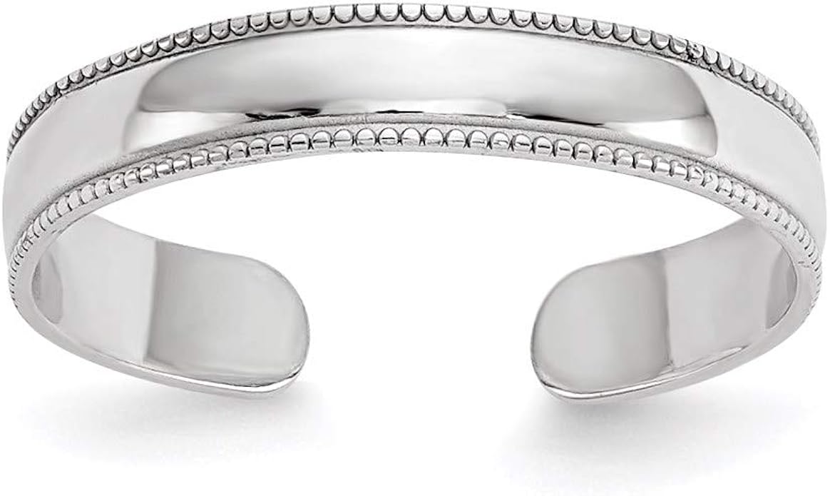 14k White Gold Milgrain Adjustable Cute Toe Ring Set Fine Jewellery For