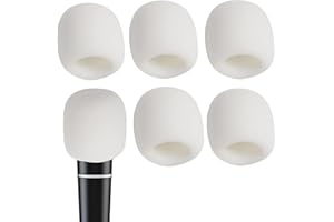 6 PCS White Microphone Cover Sponge Foam Mic Foam Filter Cover Handheld Microphone Windscreen Shield Protector Suitable for M