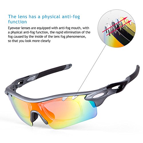 JOGVELO Polarised Sports Sunglasses for Mens and Womens for Cycling Ski