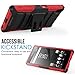 Sony Xperia Z5 Case, MoKo Shock Absorbing Hard Cover Ultra Protective Heavy Duty Case with Holster Belt Clip + Built-in Kickstand for Sony Xperia Z5 5.2 Inch (2015) - Red