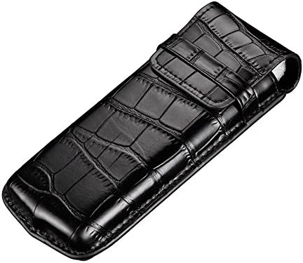 Portable Traveller’s Luxury Single Watch Storage Case/Box//Pouch/Package One Slot Genuine Leather with Alligator Grain (Fit Large Watch) for Men Or Women