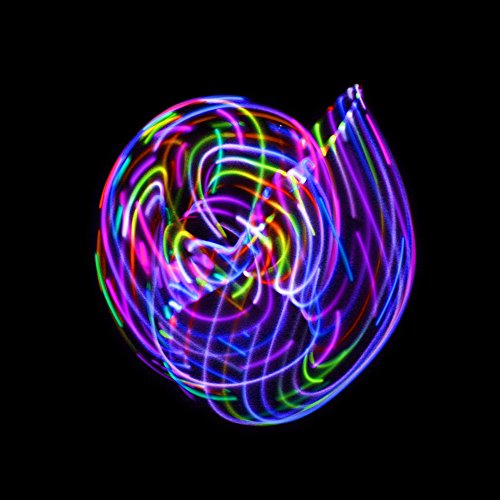 LED Hula Hoop Fully Rechargeable and Collapsable - 28 Color Strobing and Changing LED Lights - Multiple Light Up Hoola Hoops