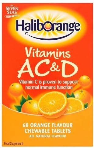 Seven Seas Haliborange Kids A, C and D Orange Flavour Chewable Tablets 60 by Seven Seas Limited