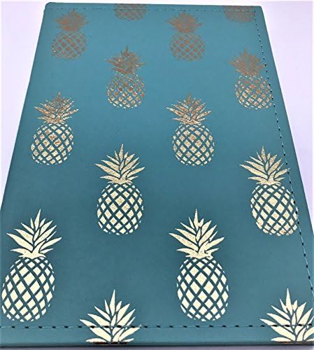 Pineapple Geometric Print Hardcover "NOTEBOOK JOURNAL" Aqua, Gold Foil