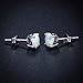 925 Sterling Silver Opal Stud Earrings, 6mm Round Stud Earrings in White Gold or Rose Gold for Women (White Gold)