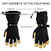 OZERO Ski Gloves, -40°F Cold Proof Winter Snow Warm Glove - 150g 3M Thinsulate Insulated Cotton & 5-inch Long Sleeve - Waterproof Nylon & Cowhide Leather Palm & Good Grip for Men & Women - Yellow/L