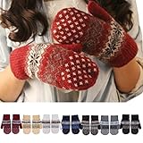 DZT1968® Knit Wool Women Girl Snowflake Winter Keep Warm Mittens Gloves
