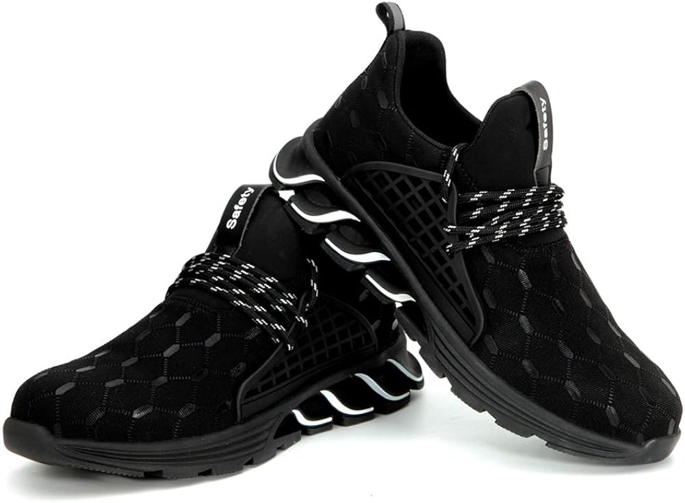 SYLPHID Steel Toe Shoes Work Safety Shoes for Men and Women Breathable Industrial & Construction Sneakers Puncture Proof Footwear: Shoes