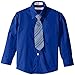 Perry Ellis Little Boys' Solid Broadcloth Packed Shirt with Tie
