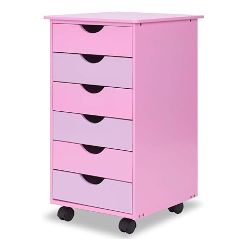 Amazon Com Dayanaprincess 6 Drawer Wooden Rolling Organizer