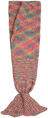 All Seasons Latest Soft Mermaid Blanket Tail 180X90cm Rainbow