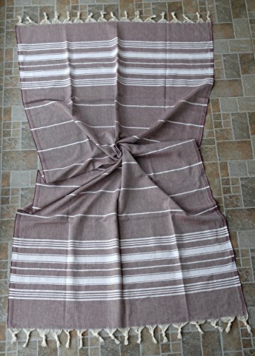 Dandelion - Basic Pattern - Naturally-Dyed Cotton Turkish Towel Peshtemal - 71x39 Inches - Burgundy