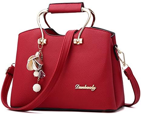 Red Women's Top Handle Handbags Satchel Shoulder Bag Designer Flowers Tote