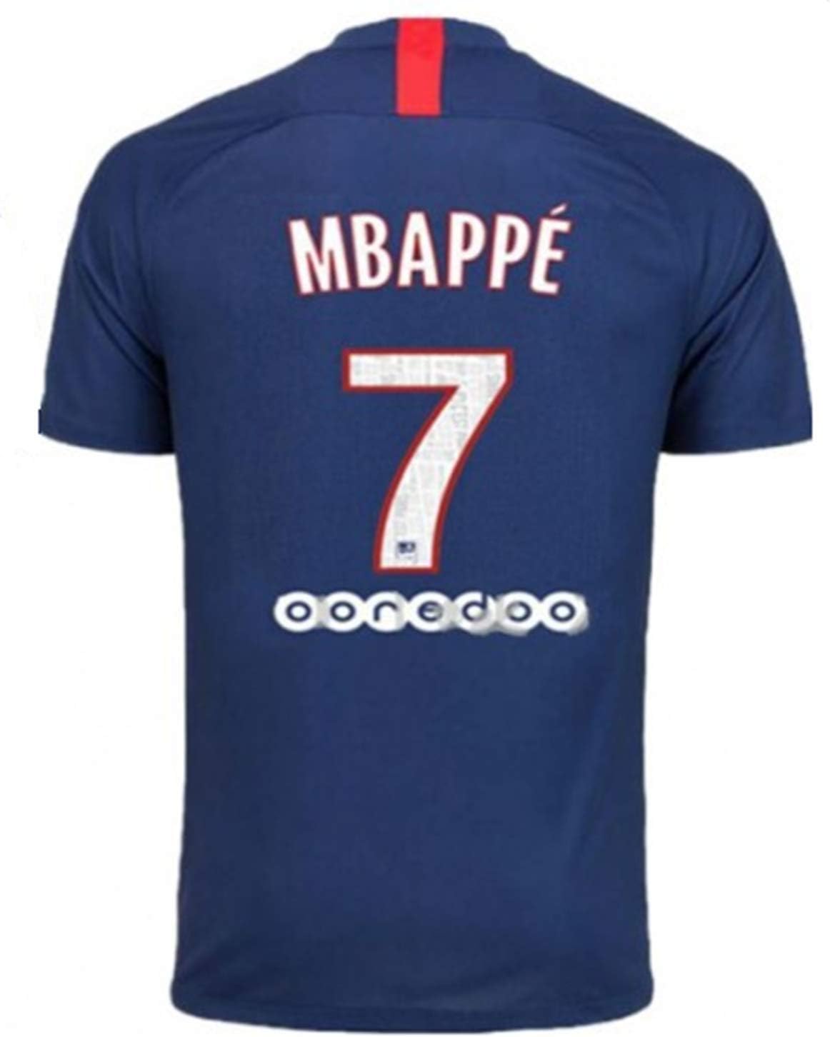 Paris St Germain Mbappe # 7 Soccer Jersey 2019-2020 Home Mens Jerseys Blue (L)