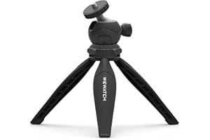 WEWATCH PS102 Mini Projector Tripod Stand with 360° Ball Head, Tripod Mount for DSLR Camera, for Selfies, Video Recording, Vlogging, Live Streaming Black
