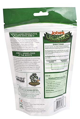 image for Jobe's Organics All Purpose Fertilizer Spikes, 4-4-4 Organic Time Rele