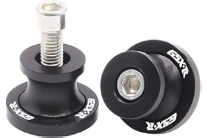 PPXIONG Motorcycle Swing Arm Sliders Spools 2pcs 8MM CNC Swing Arm Stand Screw for Suzuki GSXR 125 250 300 600 750 1000 Black