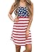 Imily Bela Women's Sleeveless Floral Print Stars and Stripes Racerback Midi Tank Dress USA Flag