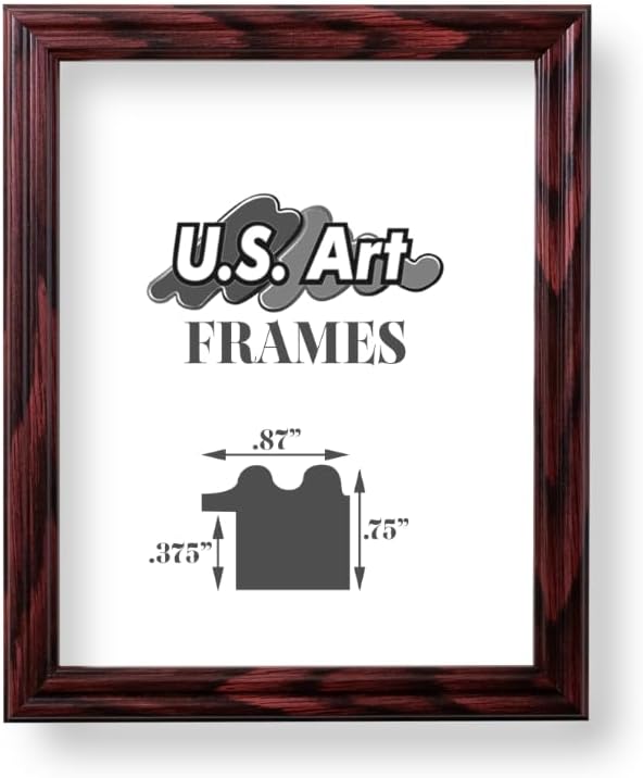 Photo Albums, Frames & Accessories - US Art Frames 23x29 Traditional Style Cherry Thin .75 Inch Wide, Solid Popler Wood, Wall Decor Picture Poster Photo Frame