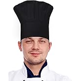 CRJHNS Chef Hat,Adult Adjustable Hook and Loop Tape Baker Hat Kitchen Cooking Chef Cap for Men Women Kids