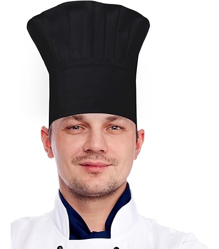 CREATCABIN Crown Chef Hats Adjustable Chef Elastic Cotton Bakers Hat Reusable Stretch Chef Gifts For Men Women Adult Unisex Kitchen Baking Cooking Hibachi-King Of The Kitchen 9 X 11.8Inch(Black