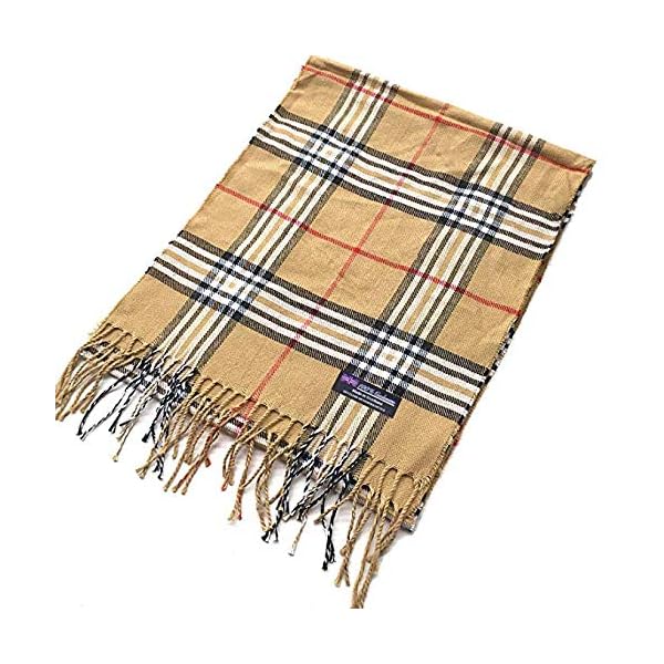 100% Cashmere Scarf Made in Scotland Wool Buffalo Tartan Windowpane Check Plaid