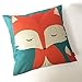 FUNHOM Linen Cotton Fox Pillow Covers Animal Cartoon Cushion Cover Home Decoration Pillow Thick Pillowcase Sofa Cushions Covers