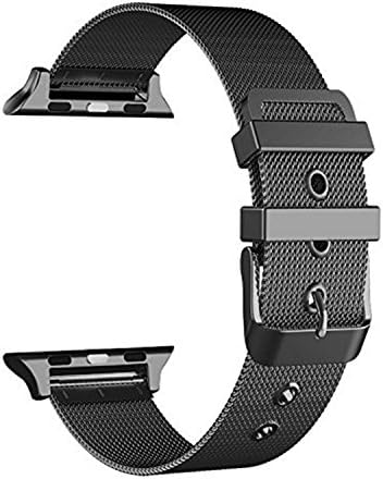 Apple Watch Band, ANIYOH 38MM New Milanese Loop Stainless Steel iWatch Band With Classic Buckle Replacement Strap for Apple Watch Series 3 Series 2 Series 1 Nike + Edition Sport ( 38mm Black )