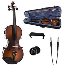 Cecilio 4/4 CVNAE-330+SR Ebony Fitted Acoustic/Electric Violin in Antique Varnish
