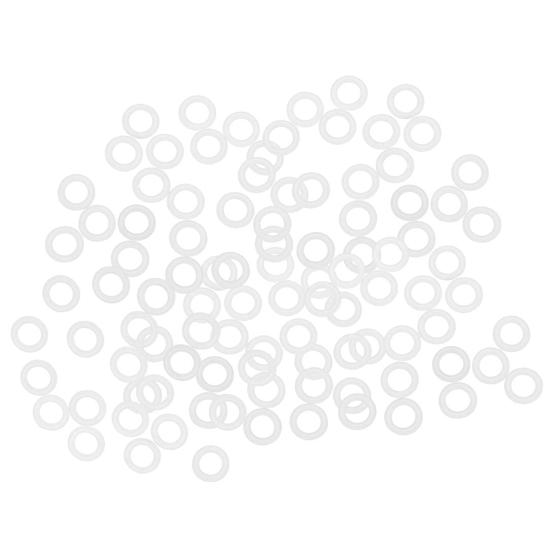 sourcingmap Silicone O-Rings, 8mm OD 5mm ID 1.5mm Width VMQ Seal Gasket for Compressor Valves Pipe Repair, White, Pack of 100