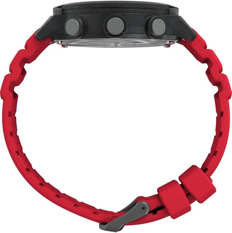 Triathlon 200 Lap TW5M67000 - Orologio da uomo da 44 mm, cinturino in silicone nero con display digitale