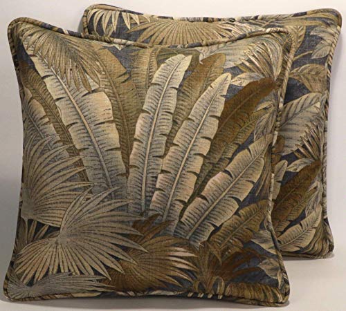 A set of 2 18" Tommy Bahama Bahamian Breeze Ocean Outdoor Fabric Decorative Throw Pillows and Forms