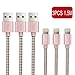 Lightning Cable OTISA 3Pack 5Ft Nylon Braided iPhone Cable with Ultra-compact Connector Charging Cord Charger for iPhone 7/7 Plus/6s/6s Plus/6/6 Plus/5s/55se, iPad,iPod Compatible with iOS10(Pink)