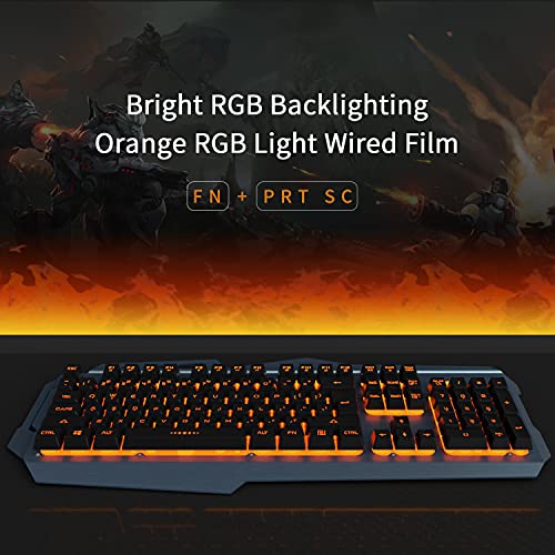 Wired Gaming Keyboard with LED Backlit Gaming Keyboard for PC/laptop/win7/win8/win10 (Black)