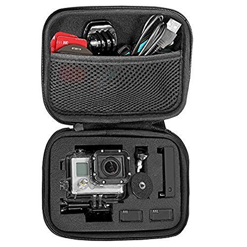 Small Carrying Case Compatible with Gopro Hero 13 12 11 9 8/AKASO EK7000 Brave 4 Brave 7/DJI Osmo Action 5 Pro/ODDV/APEXCAM/Pro Xtreme Action Camera, EVA Storage Bag