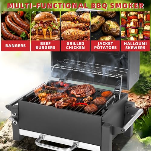 Camping Grill Foldable Portable Charcoal Grill Table Grill for Camping Kitchen & Outdoor Mini Charcoal Grill Foldable with Grill Grate, Ideal for BBQ, Travel, Picnic