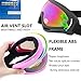 Yidomto Ski Goggles, 3 Pack Anti-Scratch Snow Goggles for Men, Women, Boys, Girls, Kids, Toddlers & Youth, UV 400 Protection for Skiing & Snowboard (White/Pink/Blue)