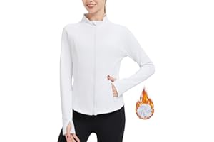 ANIVIVO Women's Fleece Running Jackets,Warm Athletic Zip Up Jacket Workout Yoga Gym Track Jackets with Pockets Cold Weather