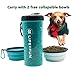 LIFE4FUN Dog Water Bottle for Walking and Food Container 2 in 1 with Dog Water Bowl Collapsible, Travel Dog Water Dispenser for Pets, (XL Size, Blue)