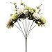 Leagel Fake Flowers Vintage Artificial Peony Silk Flowers Bouquet Wedding Home Decoration, Pack of 1 (Green)