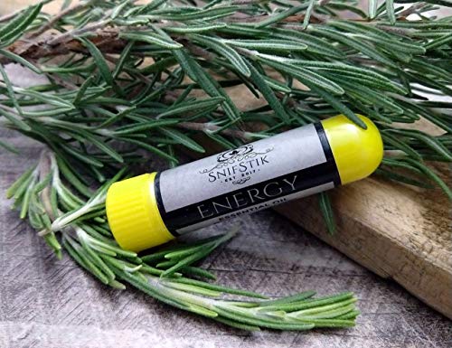 ENERGY Aromatherapy Nasal Inhaler | Personal Diffuser with ORGANIC Essential Oil Blend of Bergamot & Rosemary | BOOST ENERGY | ENHANCE FOCUS | INCREASE MOTIVATION, DRIVE & ALERTNESS