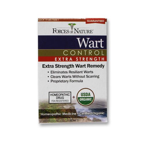 Forces of Nature Organic Wart Control – Extra Strength – 11 ml – 95%+ Organic –