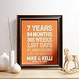 Personalized 7th Copper Anniversary Gift for Him or Her, 