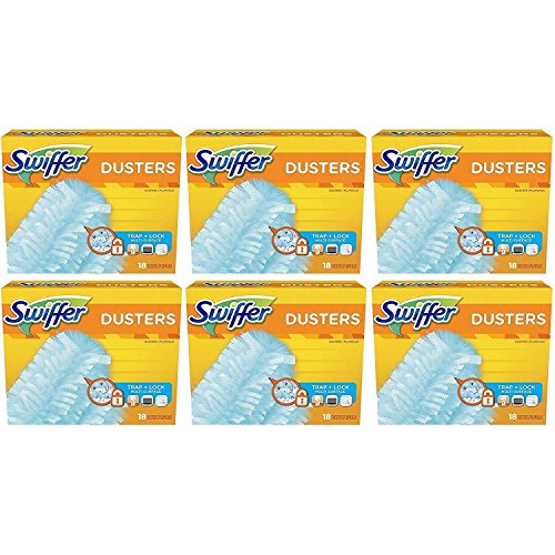 Swiffer 180 Dusters, Multi Surface Refills, Unscented Scent, 18 Count, 6-Pack