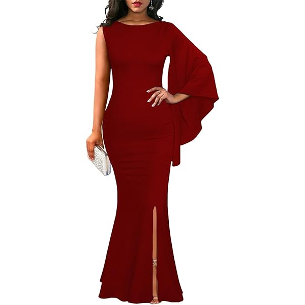 green emerald velvet dress Amazon.com: YMDUCH Women's Elegant One Bell Sleeve Side Split Long Paty  Mermaid Formal Dress WineRed : Clothing, Shoes & Jewelry