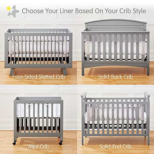 Coclux Baby Cot Bumper,Baby Boys Girls Nursery Breathable Crib Bed Liner Bumper Set,Airflow Safe 3D Mesh Crib Liner. (White)